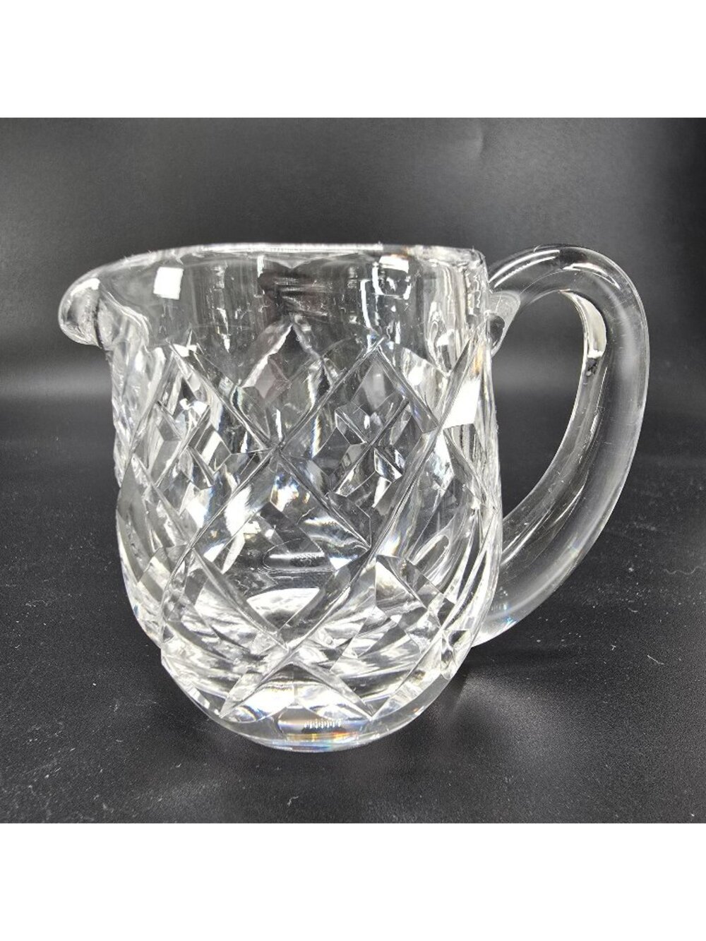 Waterford Vintage Creamer With Diamond Pattern & Handle JJ3822
